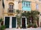 Malta - Birgu - Newer Balcony next to Baby Blue Wooden Gallarija