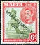 MALTA - CIRCA 1948: A stamp printed in Malta shows statue of Manoel de Vilhena and King George, circa 1948. VI