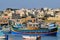 Malta fishing boats in the Marsaxlokk village