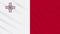 Malta flag waving cloth background, loop