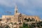 Malta, Gozo, view of Our Lady of Lourdes, Mgarr church on top of a hill