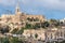 Malta, Gozo, view of Our Lady of Lourdes, Mgarr church on top of a hill