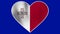 Malta Heart Love Flag Loop - Realistic 4K flag waving in the wind