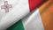 Malta and Ireland two flags textile cloth, fabric texture