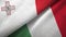 Malta and Italy two flags textile cloth, fabric texture