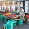 Malta, Marsaxlokk, August 2019. Fruit trade in the local market.
