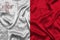 Malta national flag background with fabric texture. Flag of Malta waving in the wind. 3D illustration