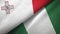 Malta and Nigeria two flags textile cloth, fabric texture