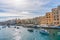 Malta - November, 2018: View on the harbors of Malta cities from the boat trip