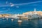 Malta - November, 2018: View on the harbors of Malta cities from the boat trip