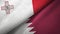Malta and Qatar two flags textile cloth, fabric texture