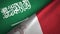 Malta and Saudi Arabia two flags textile cloth fabric texture