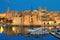 Malta, The Three Cities; a night view to Cospicua