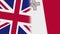 Malta and United Kingdom Flags Together Fabric Texture