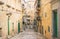 Malta, Valletta. Traditional narrow street with stairs in the city center