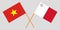 Malta and Vietnam. The Maltese and Vietnamese flags. Official colors. Correct proportion. Vector