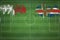 Malta vs Iceland Soccer Match, national colors, national flags, soccer field, football game, Copy space