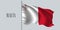 Malta waving flag on flagpole vector illustration. Red white element