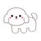 Maltese bichon dog standing. Puppy face head line contour silhouette icon. Doodle animal pet icon. Cute kawaii cartoon funny