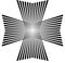 Maltese cross, with art from the rays stripes, vector symbol of victory and power