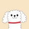 Maltese dog puppy face head. White lapdog. Animal icon set. Cute kawaii cartoon funny character. Pet animal collection. Adopt