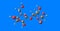 Maltose molecular structure isolated on blue