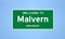 Malvern, Arkansas city limit sign. Town sign from the USA.