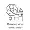 Malware alert icon. Virus or malicious software simple line vector illustration