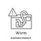 Malware alert icon. Web page worm injection antivirus warning line vector illustration