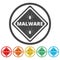 Malware Attention Hazard sign, icons set