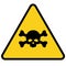 Malware attention hazard on white background. danger warning circle sign. radiation symbol