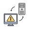 Malware connection Fill color vector icon which can easily modify or edit