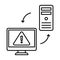 Malware connection Outline vector icon which can easily modify or edit