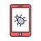 Malware mobile Fill color vector icon which can easily modify or edit