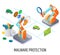 Malware protection, email security vector concept illustration