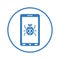 Malware, threat, mobile virus icon