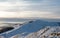 Mam Tor, the snowy hill in the Peak District on a cold morning in January, 2019