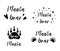 Mama bear text collection. Black paw symbol. Simple mama bear set. cute mothers and baby icon. Vector