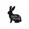 Mama Bunny. Bunny silhouette black icon. T shirt print. Vector