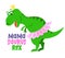 Mama Suarus rex - funny hand drawn doodle, cartoon dinosaur.