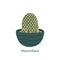Mammillaria isolated on a white background. Cute cactus. Vector illustration in cartoon