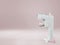 Mammography device for screening breast cancer in hospital on pink background.