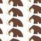 Mammoth animal with fur and tusks seamless pattern