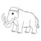 Mammoth Animal Isolated Coloring Page for Kids