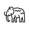 mammoth animal line icon vector illustration