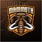 Mammoth head esport mascot logo design