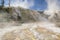 Mammoth hot springs mineral flow