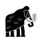 Mammoth isolated. Prehistoric elephant on white background. Giant animal Jurassic period. Vector illustration