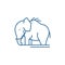 Mammoth line icon concept. Mammoth flat  vector symbol, sign, outline illustration.