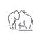 Mammoth line icon concept. Mammoth vector linear illustration, symbol, sign